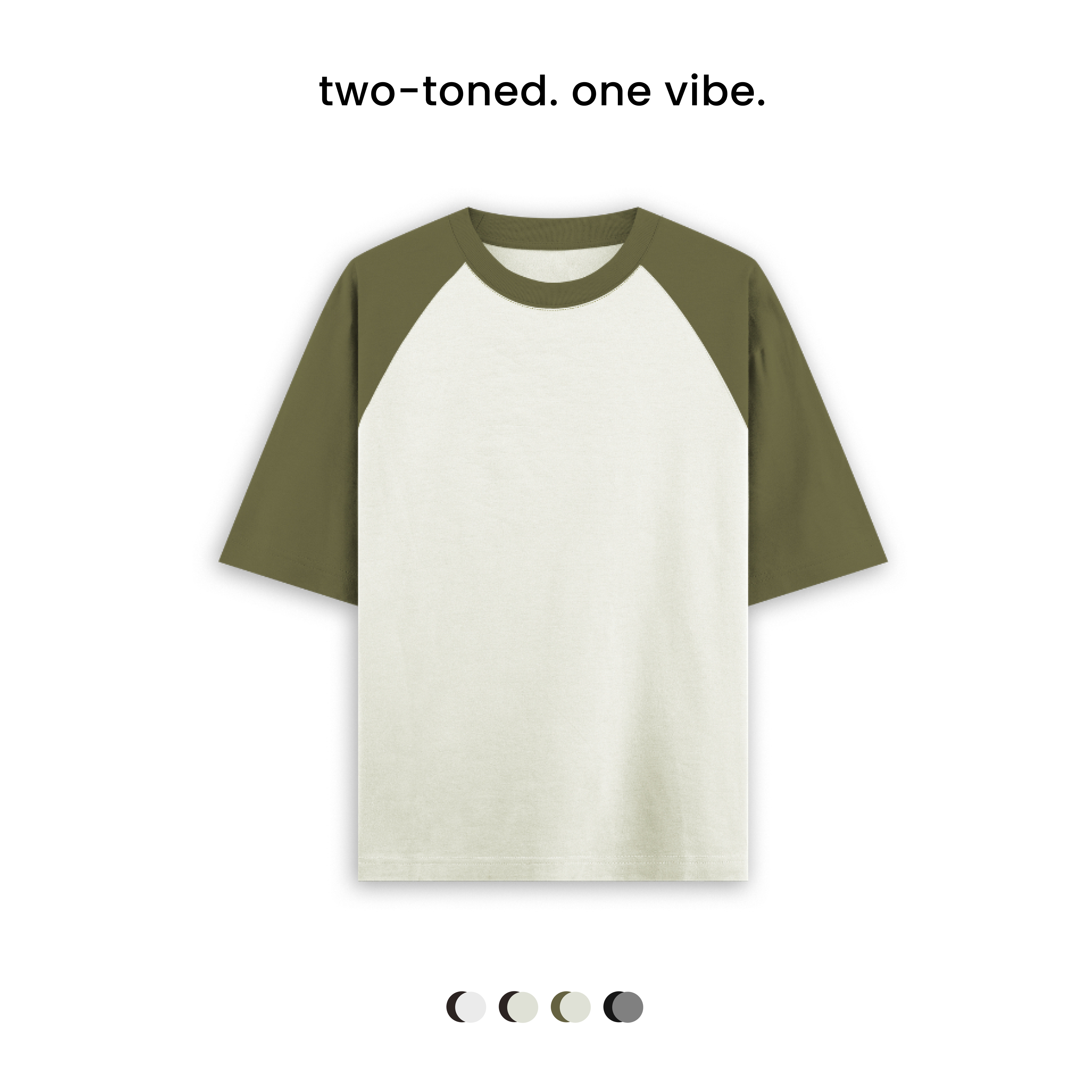 TWO Toned Oversized Tee, 4 Colors, 180 GSM Cotton