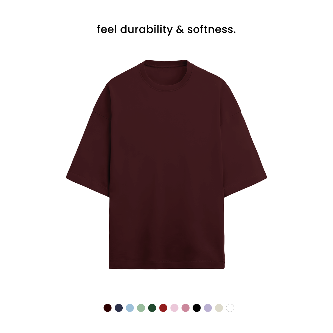 TERRY COTTON OVERSIZED TEE  [12 Solid Colours] [280 GSM]