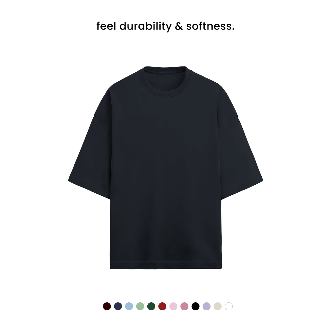 TERRY COTTON OVERSIZED TEE  [12 Solid Colours] [280 GSM]