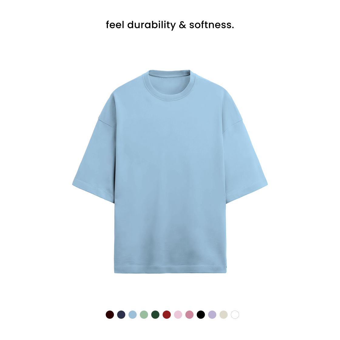 TERRY COTTON OVERSIZED TEE  [12 Solid Colours] [280 GSM]