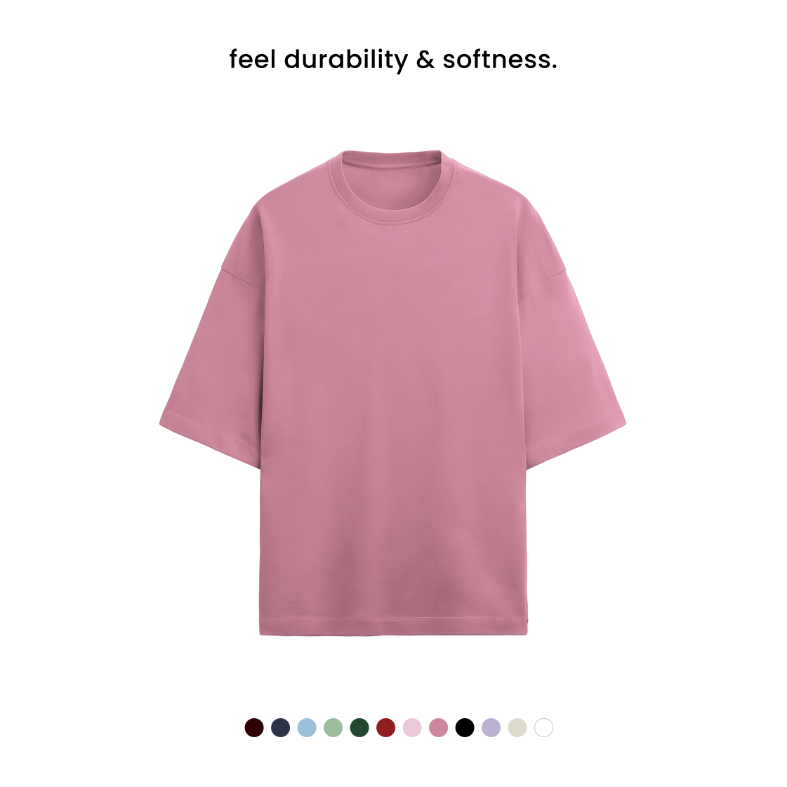TERRY COTTON OVERSIZED TEE  [12 Solid Colours] [280 GSM]