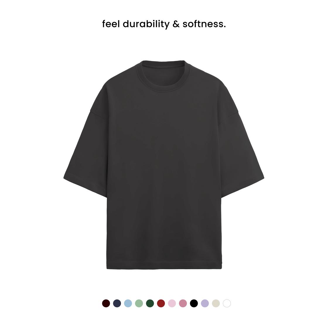 TERRY COTTON OVERSIZED TEE  [12 Solid Colours] [280 GSM]