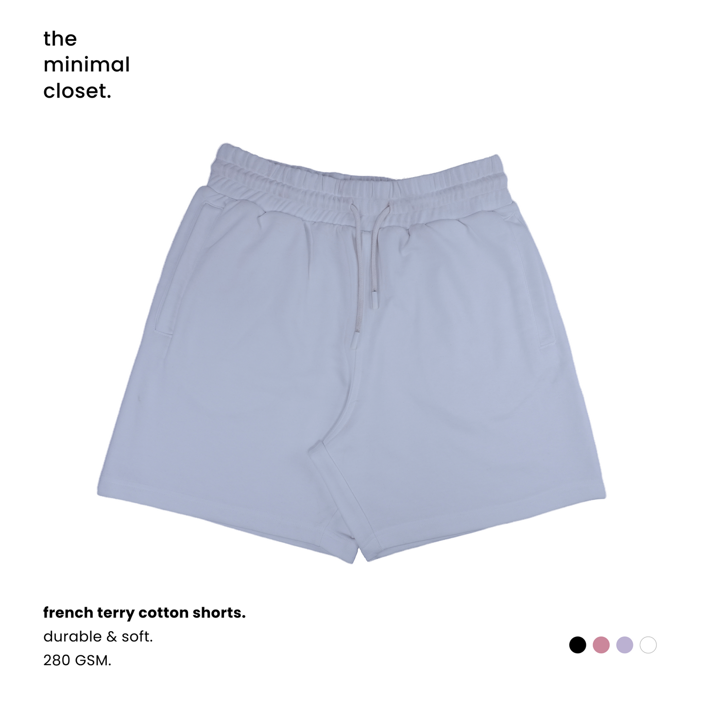 SHORTS - UNISEX TERRY COTTON [4 Solid Colours] [280 GSM]