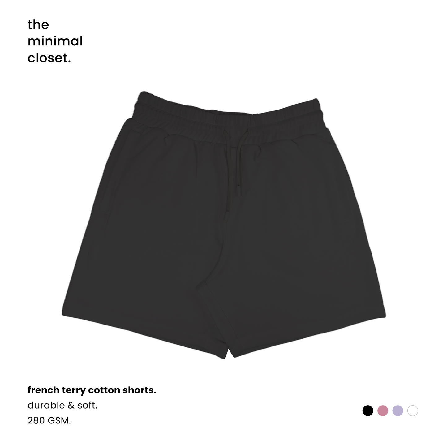 SHORTS - UNISEX TERRY COTTON [4 Solid Colours] [280 GSM]