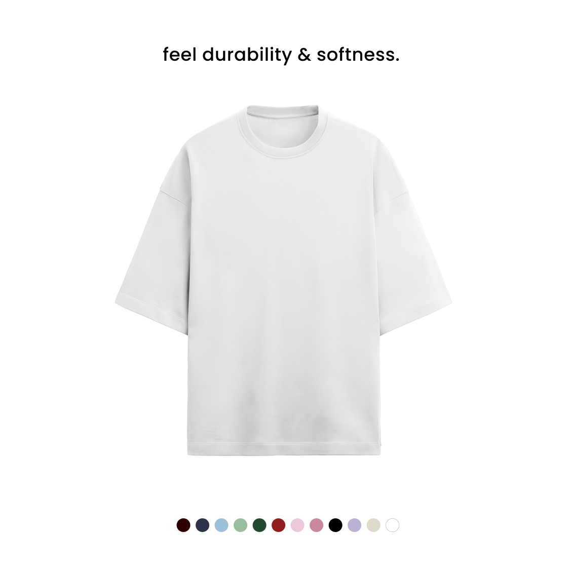 TERRY COTTON OVERSIZED TEE  [12 Solid Colours] [280 GSM]