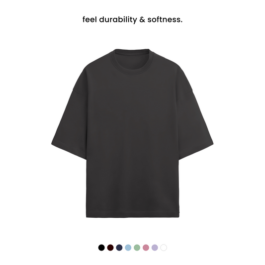 TERRY COTTON OVERSIZED TEE  [8 Solid Colours] [280 GSM]