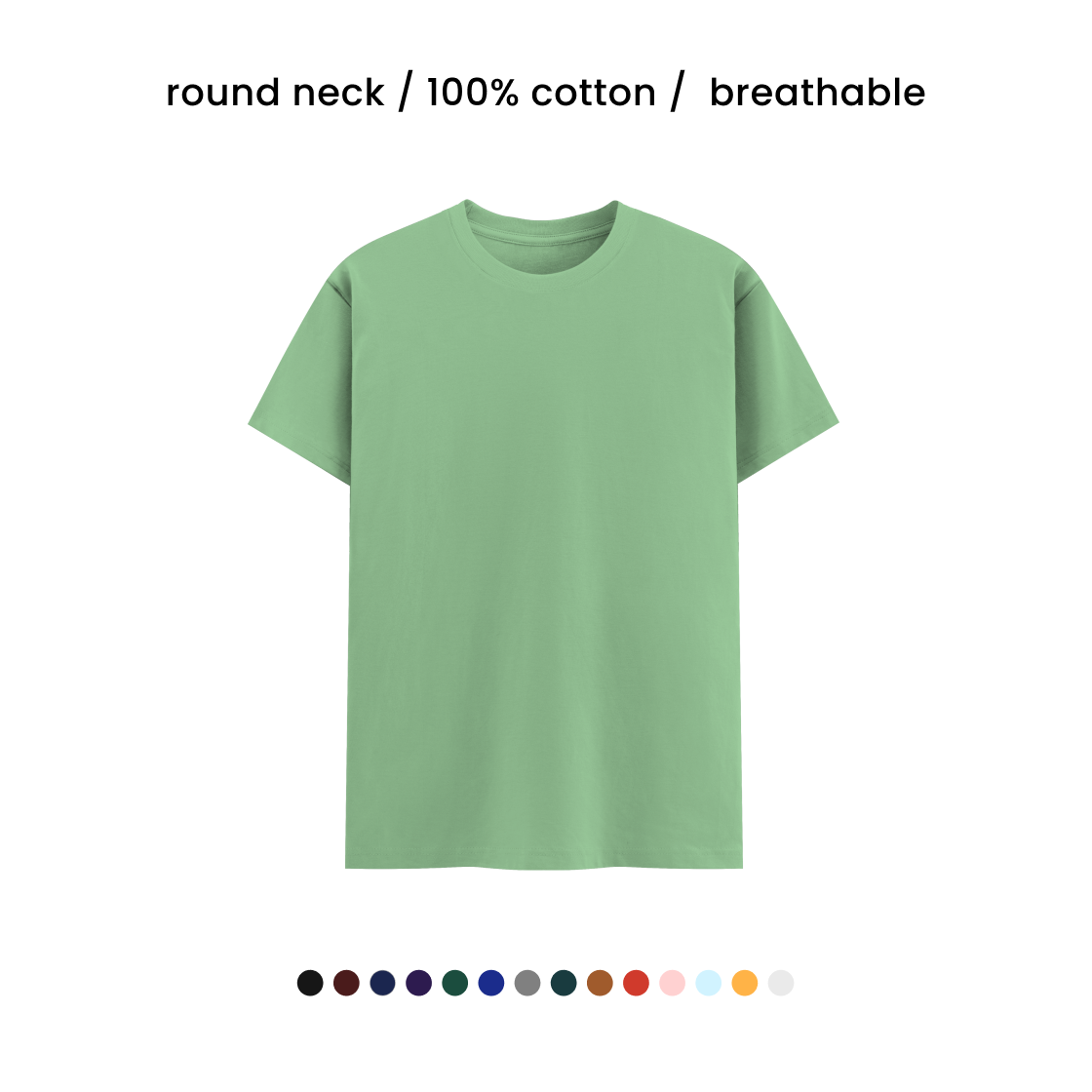 SUPER COMBED COTTON ROUND NECK TEE [180 GSM] [15+ COLOURS]