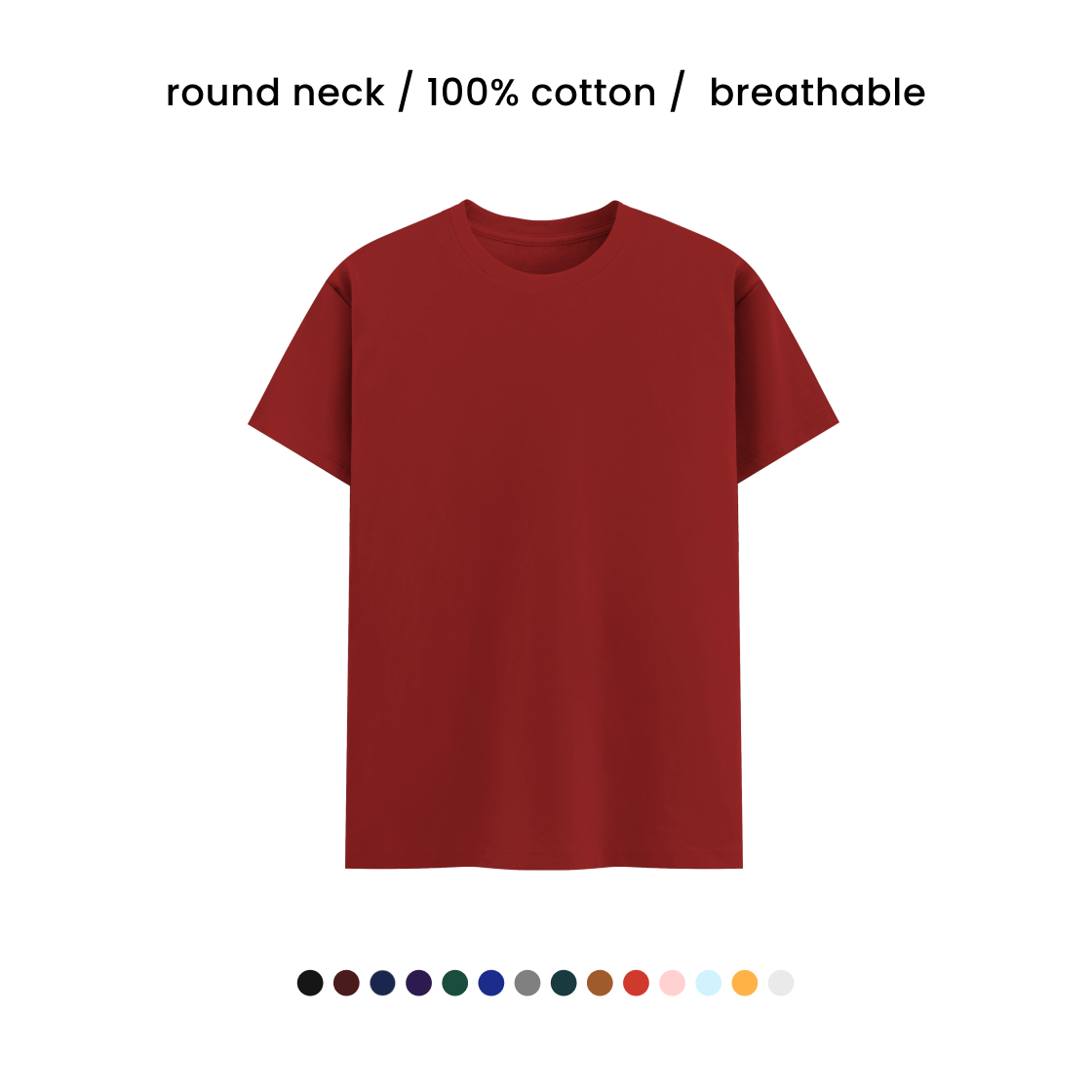 SUPER COMBED COTTON ROUND NECK TEE [180 GSM] [15+ COLOURS]