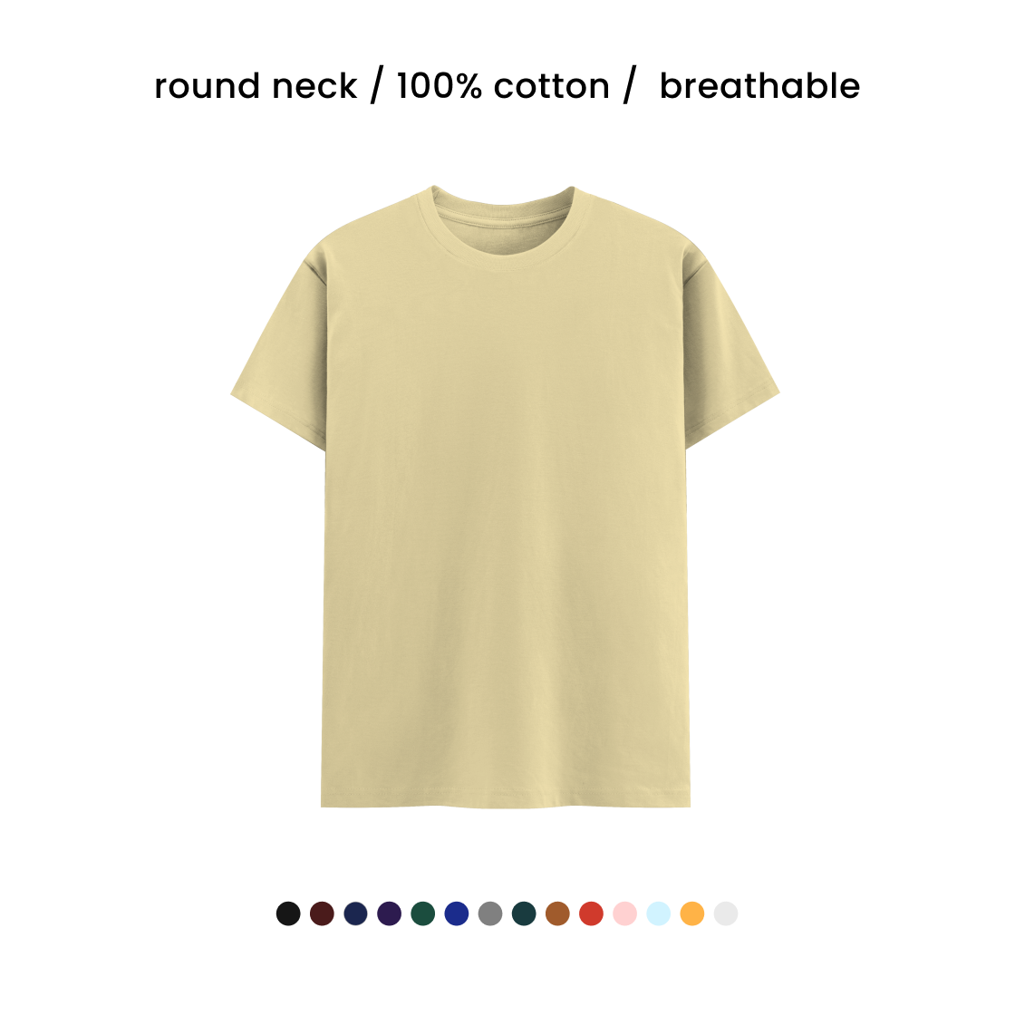 SUPER COMBED COTTON ROUND NECK TEE [180 GSM] [15+ COLOURS]