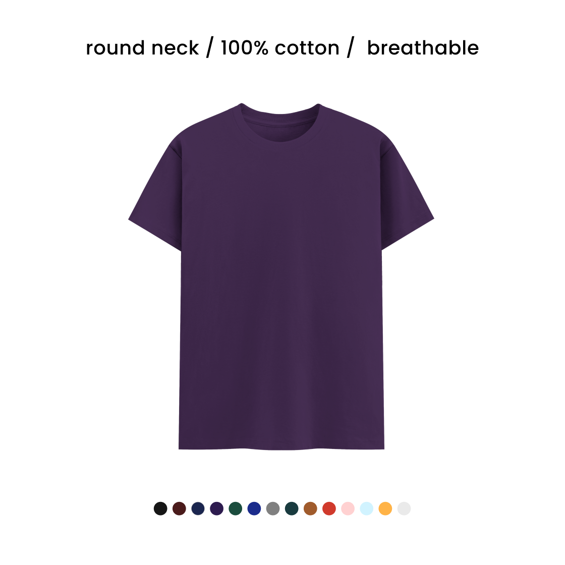 SUPER COMBED COTTON ROUND NECK TEE [180 GSM] [15+ COLOURS]