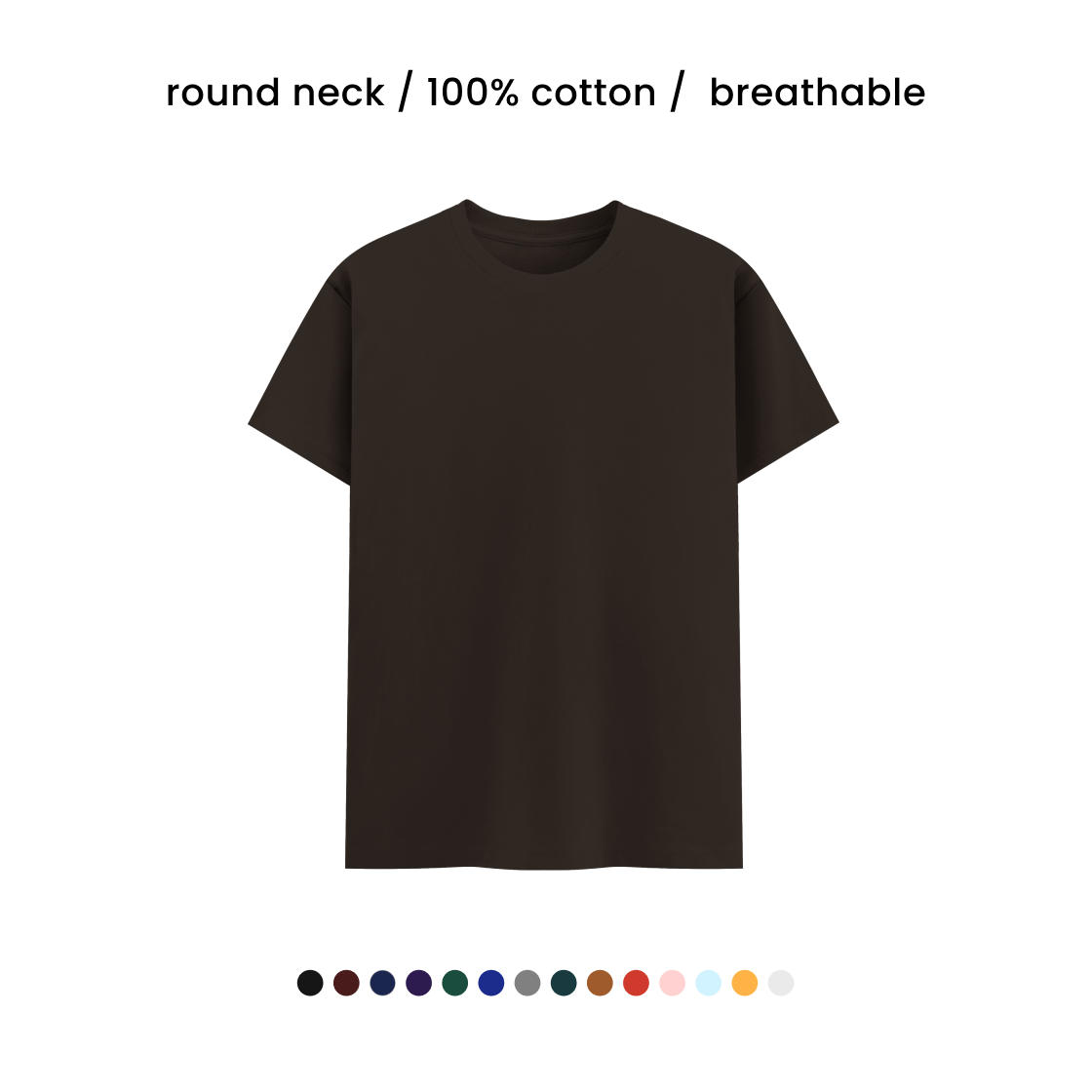 SUPER COMBED COTTON ROUND NECK TEE [180 GSM] [15+ COLOURS]