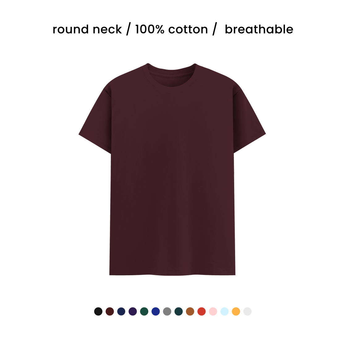 SUPER COMBED COTTON ROUND NECK TEE [180 GSM] [15+ COLOURS]
