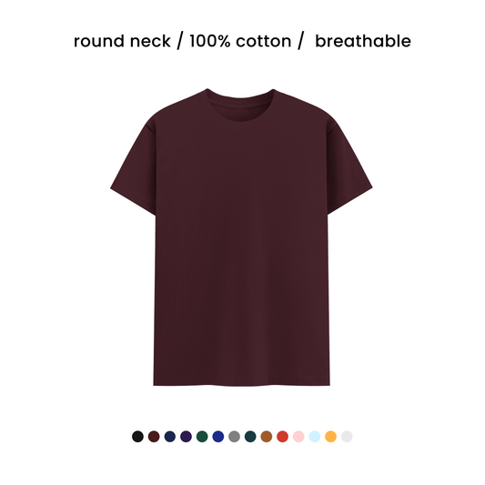 SUPER COMBED COTTON ROUND NECK TEE [180 GSM] [15+ COLOURS]