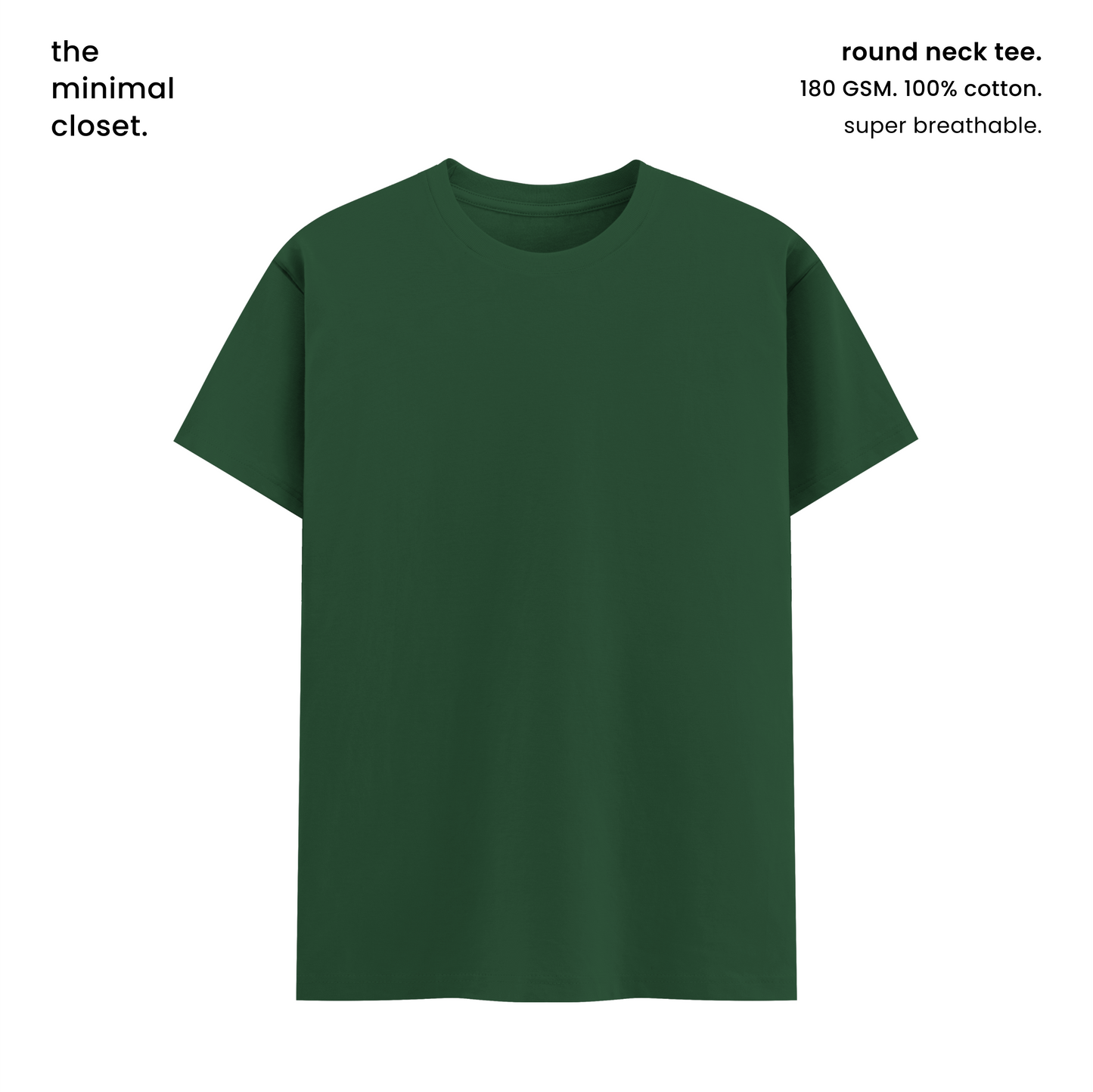 SUPER COMBED COTTON ROUND NECK TEE [180 GSM] [15+ COLOURS]