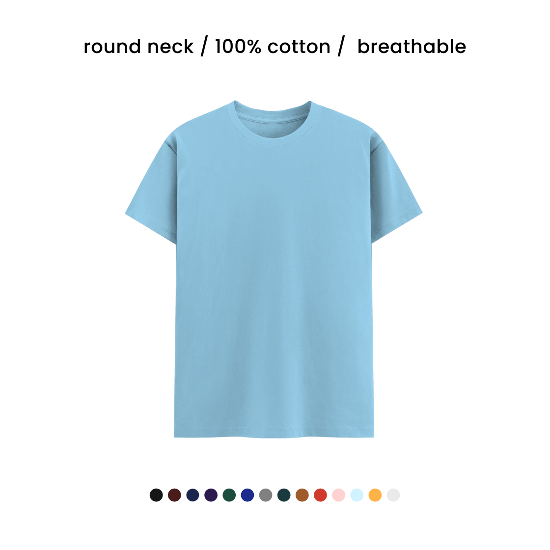SUPER COMBED COTTON ROUND NECK TEE [180 GSM] [15+ COLOURS]