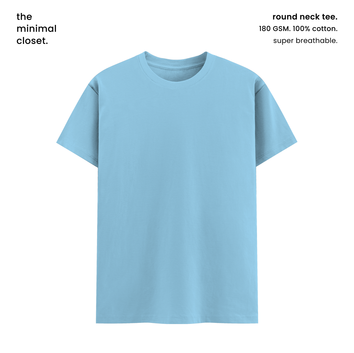 SUPER COMBED COTTON ROUND NECK TEE [180 GSM] [15+ COLOURS]