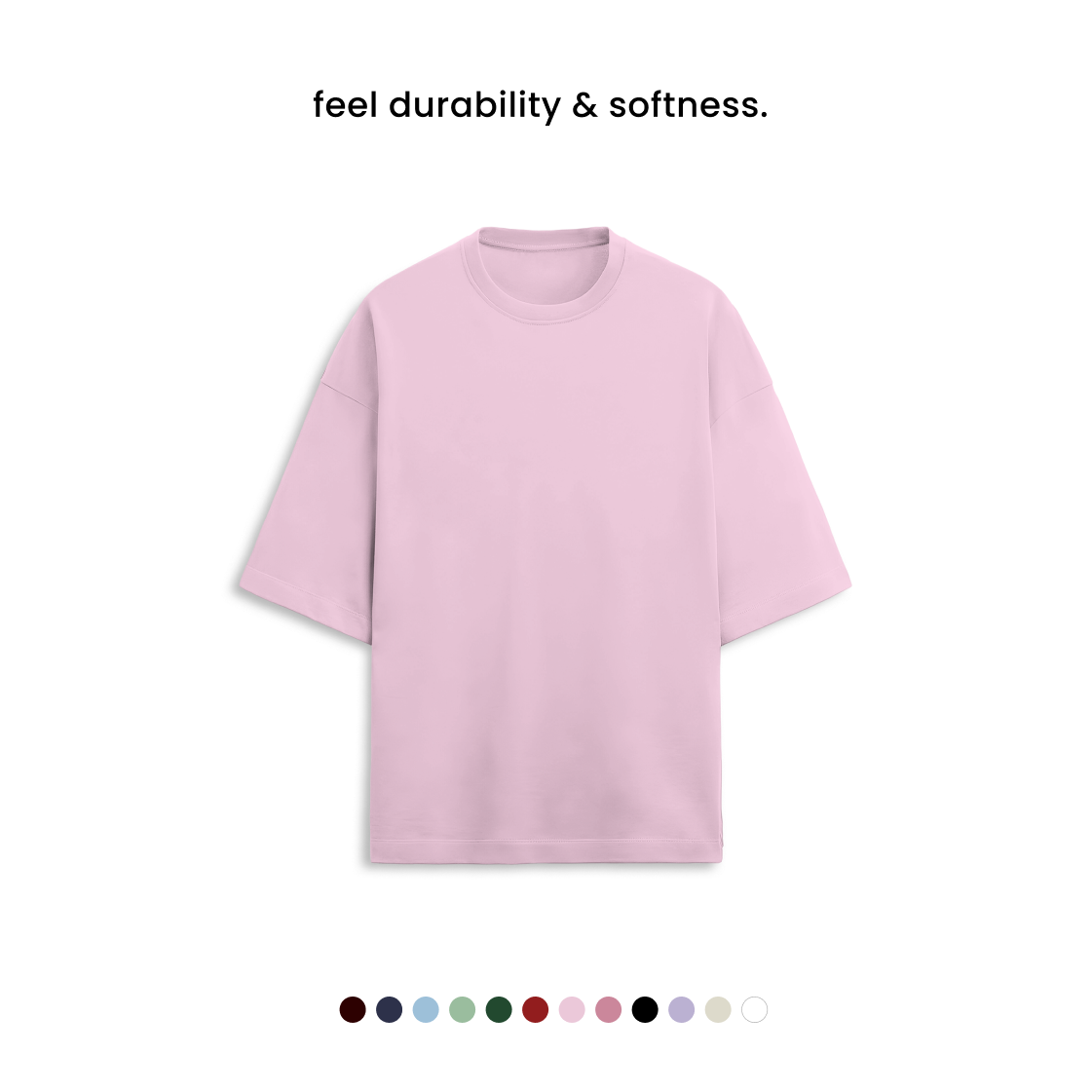 TERRY COTTON OVERSIZED TEE  [12 Solid Colours] [280 GSM]