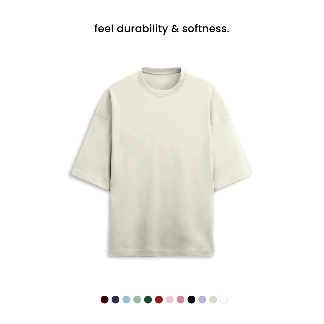 TERRY COTTON OVERSIZED TEE  [12 Solid Colours] [280 GSM]