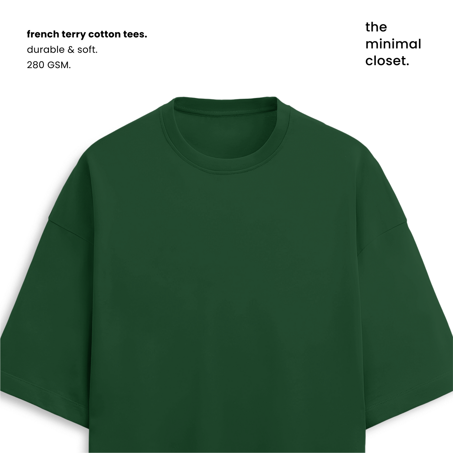 TERRY COTTON OVERSIZED TEE  [12 Solid Colours] [280 GSM]