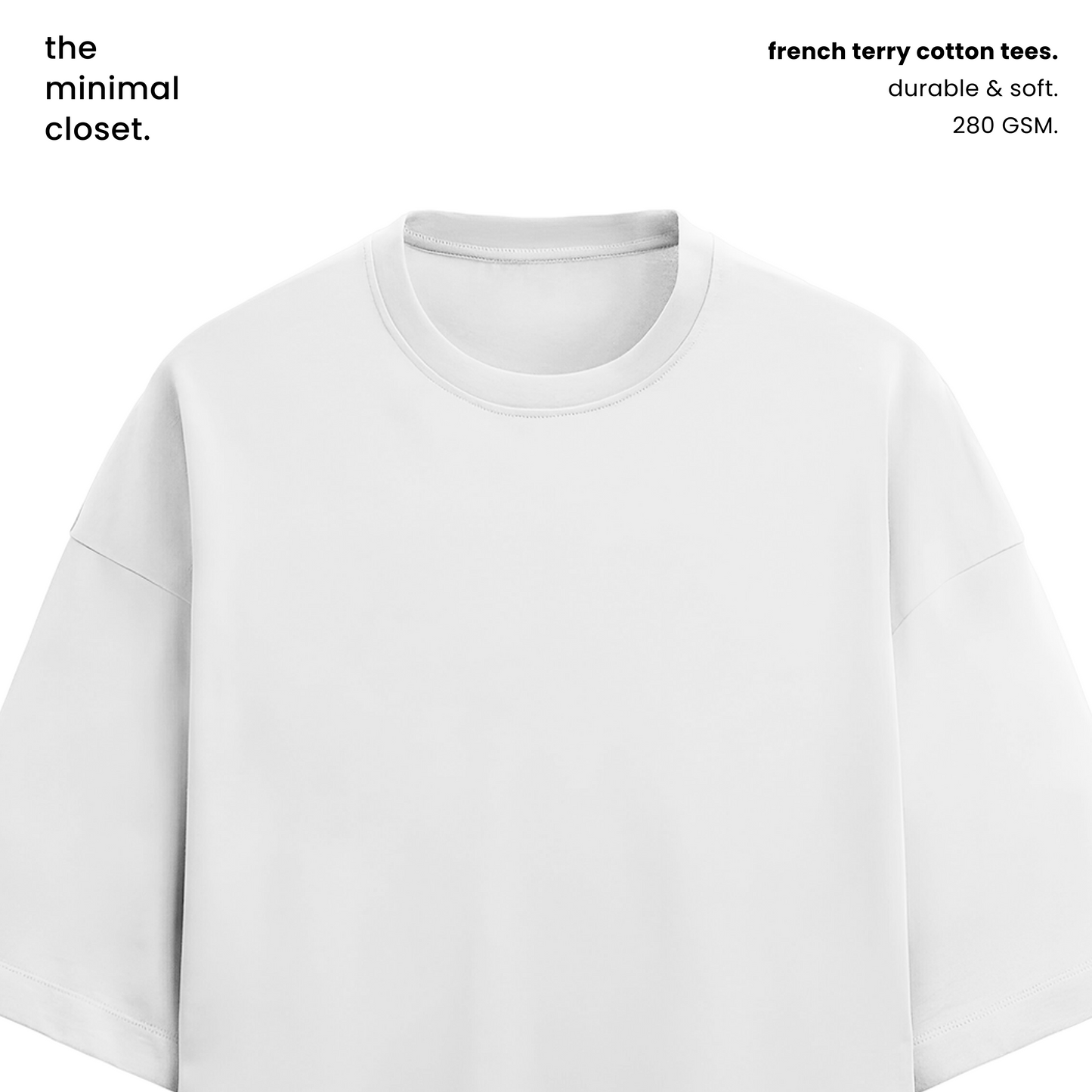 TERRY COTTON OVERSIZED TEE  [8 Solid Colours] [280 GSM]