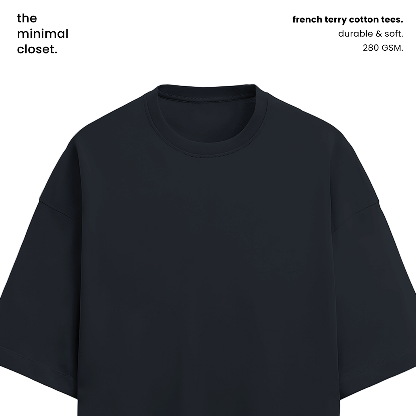 TERRY COTTON OVERSIZED TEE  [8 Solid Colours] [280 GSM]