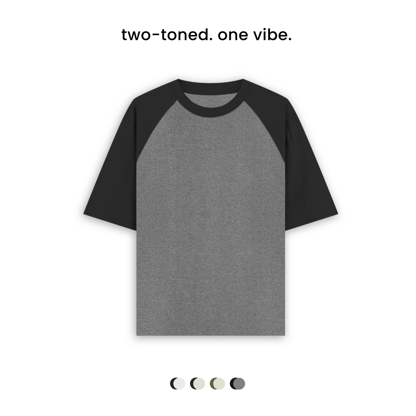 TWO TONED OVERSIZED TEE [4 COLOURS] [180 GSM, 100% COTTON]