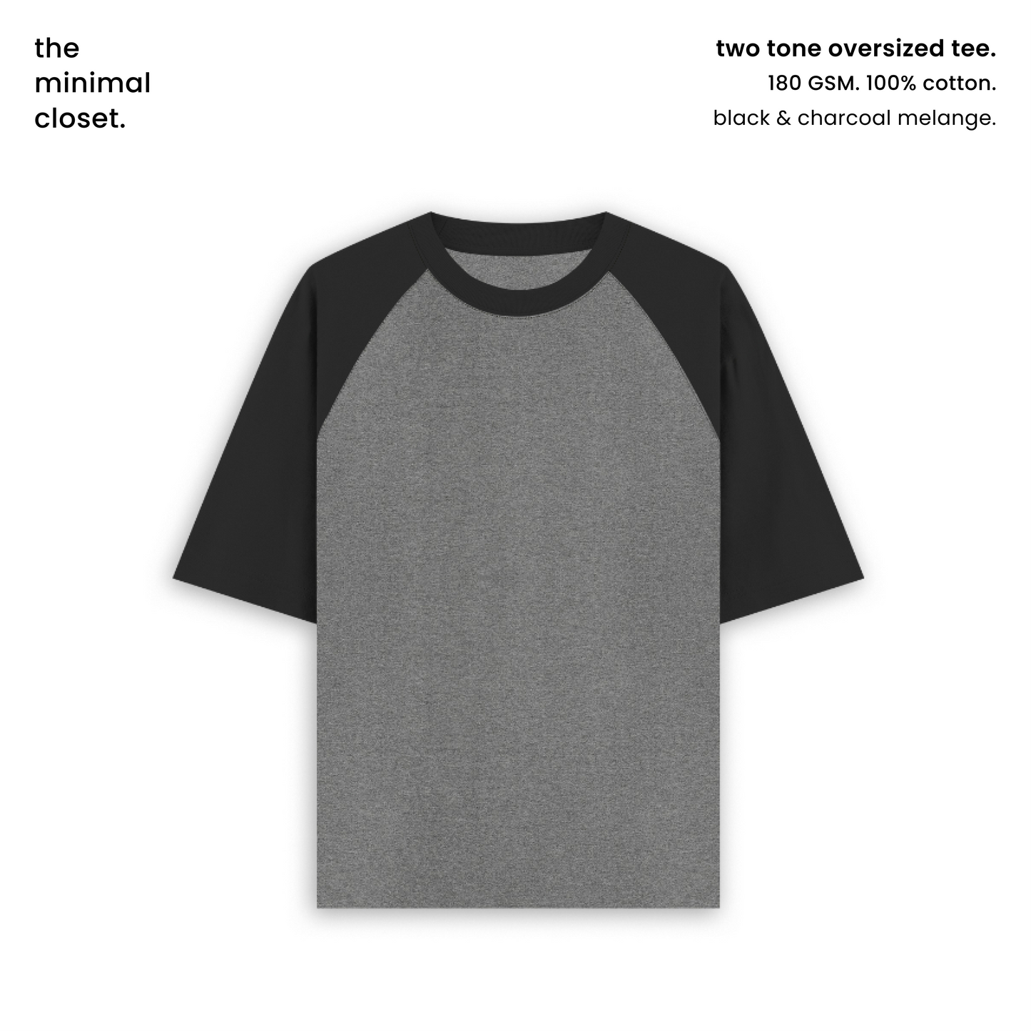 TWO TONED OVERSIZED TEE [4 COLOURS] [180 GSM, 100% COTTON]
