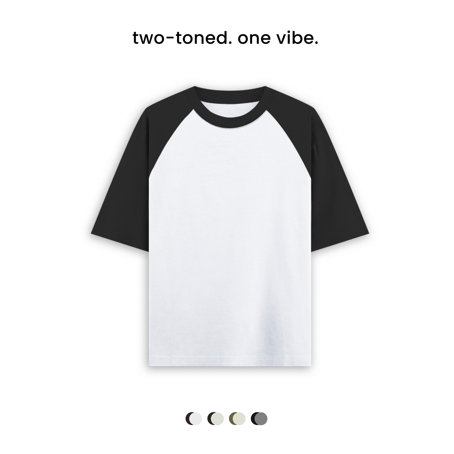 TWO TONED OVERSIZED TEE [4 COLOURS] [180 GSM, 100% COTTON]