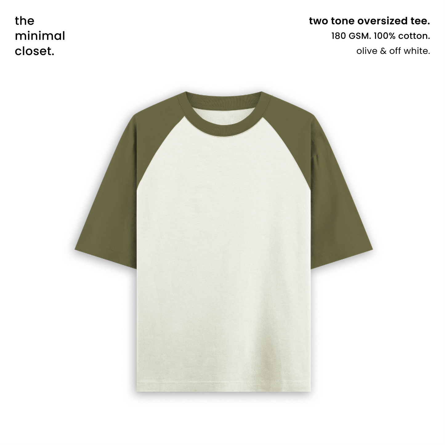 TWO TONED OVERSIZED TEE [4 COLOURS] [180 GSM, 100% COTTON]
