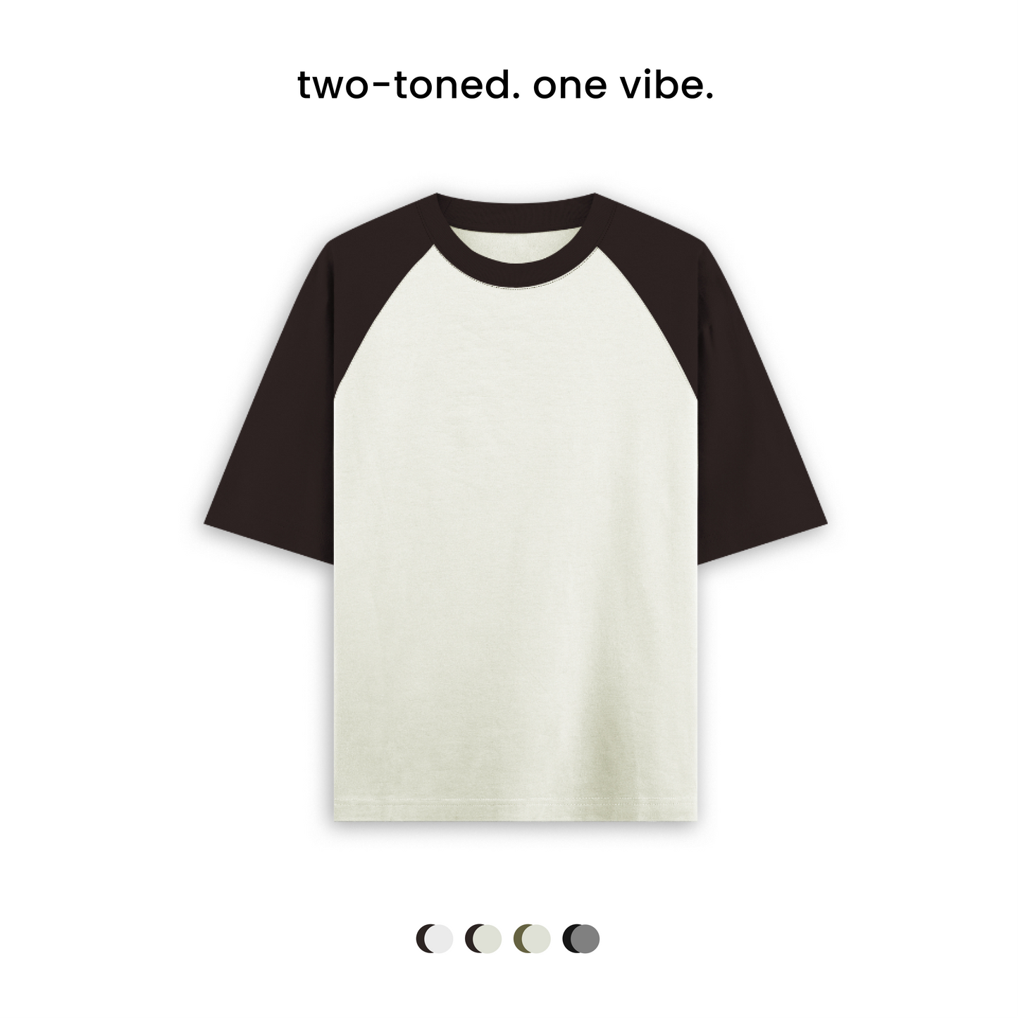 TWO TONED OVERSIZED TEE [4 COLOURS] [180 GSM, 100% COTTON]